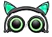 Produktbild Lukis Katze Ohren Kopfhörer Kopfhörer für Kinder Erwachsene mit LED-Licht Faltbare Over-Ear Gaming Kopfhörer Cosplay Headsets (Grün)
