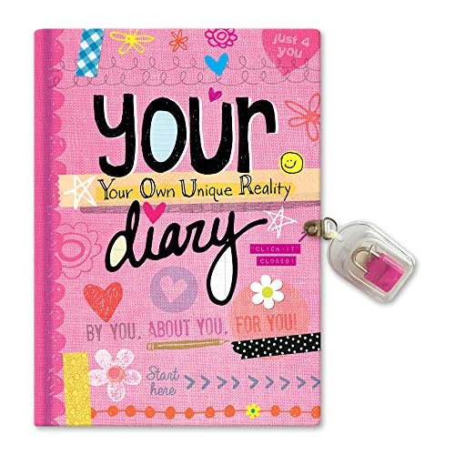 Your Diary - girls 7+ journal fun - illustrated and activities - sparkly lock