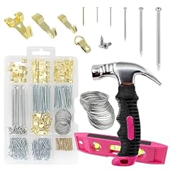 SHRJ Hanging Kit Hanging Hardware Assorted with Magnetic Hammer D Ring Nails Hooks Wires Magnetic photo SHRJ Hanging Kit Hanging Hardware Assorted with Magnetic Hammer D Ring Nails Hooks Wires Magnetic