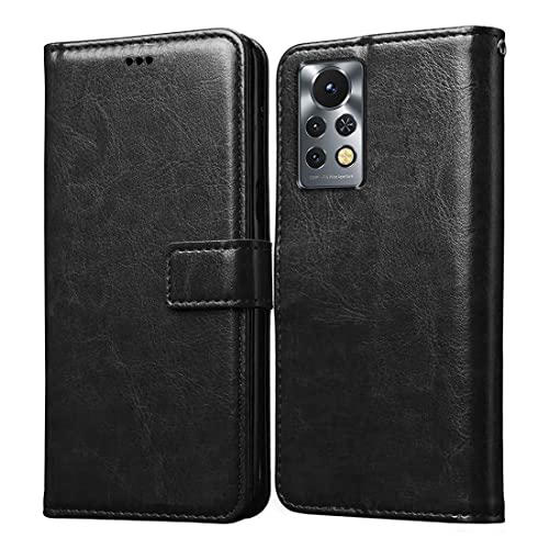 Casotec Flip Cover Back Case for Infinix Note 11s 4G / Note 11 Pro 4G | Premium Leather Finish | Inbuilt Pockets & Stand | Flip Cover Back Case for Infinix Note 11s 4G / Note 11 Pro 4G (Black)