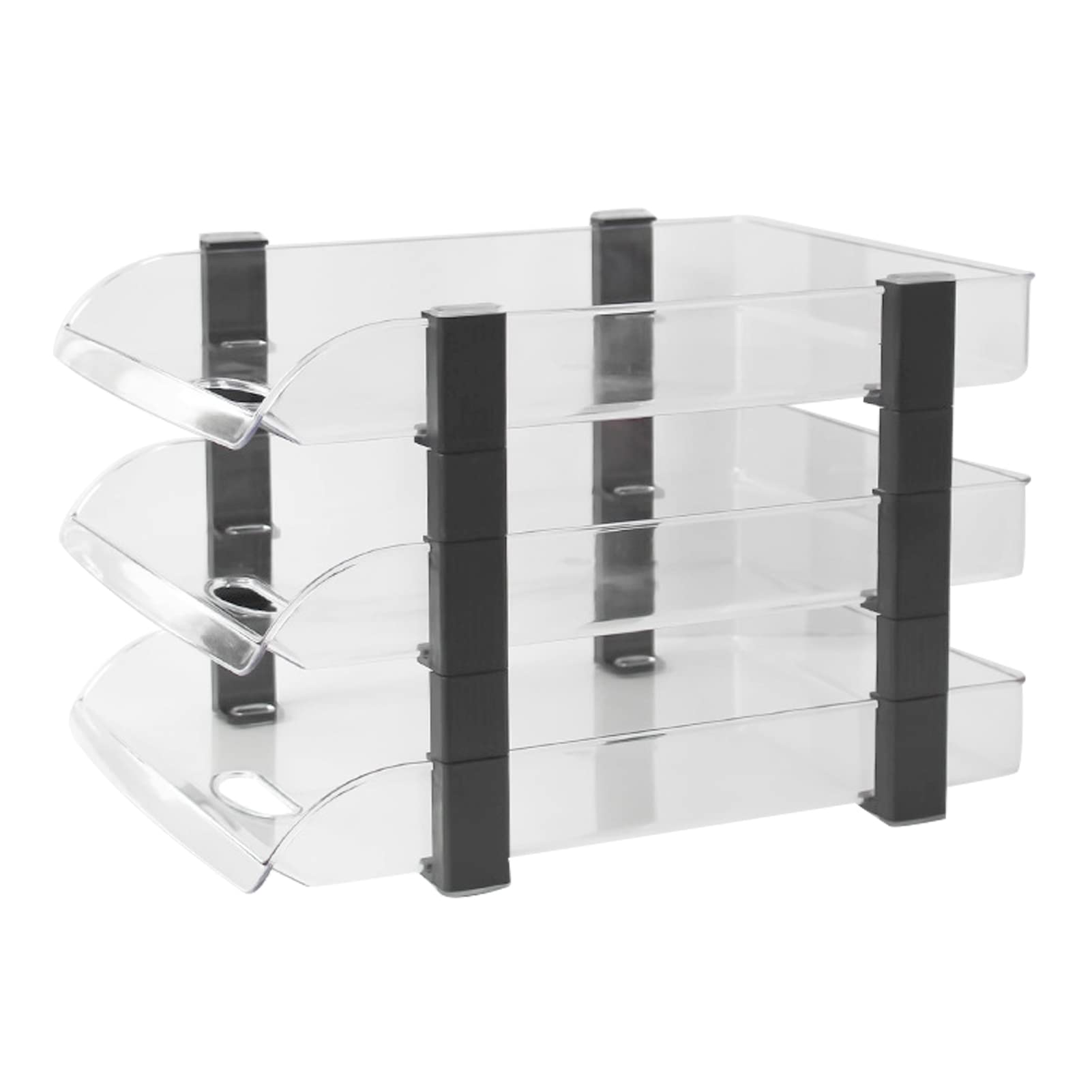 Cocoarm Vassoio per Documenti da Scrivania Vassoio per Documenti da Scrivania in Acrilico Organizzatore di a Strati Design con Slot per Schede Impilabile Accesso Aperto Ventilato per da Ufficio (#4)