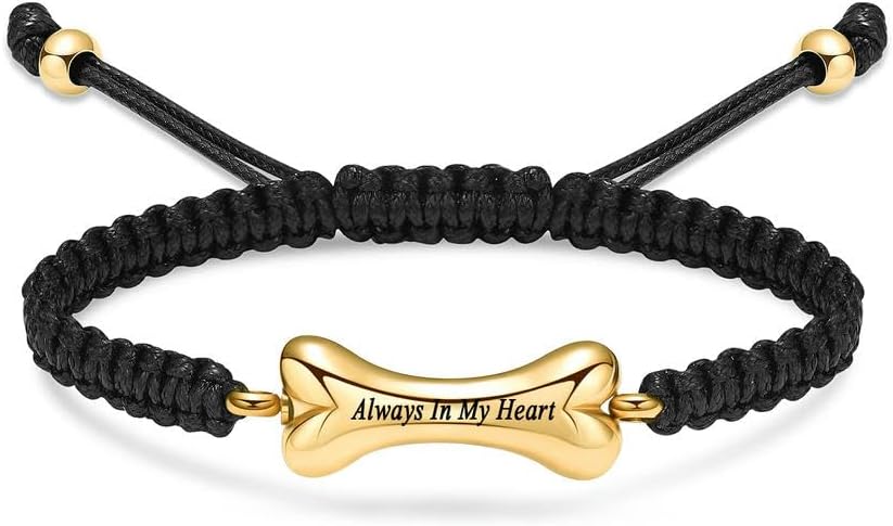 Cremation Bracelet for Pet Ashes Dog Bone Urn Bracelet Stainless Steel Memorial Keepsake Bracelet Jewelry for Men Women-B Always in My Heart