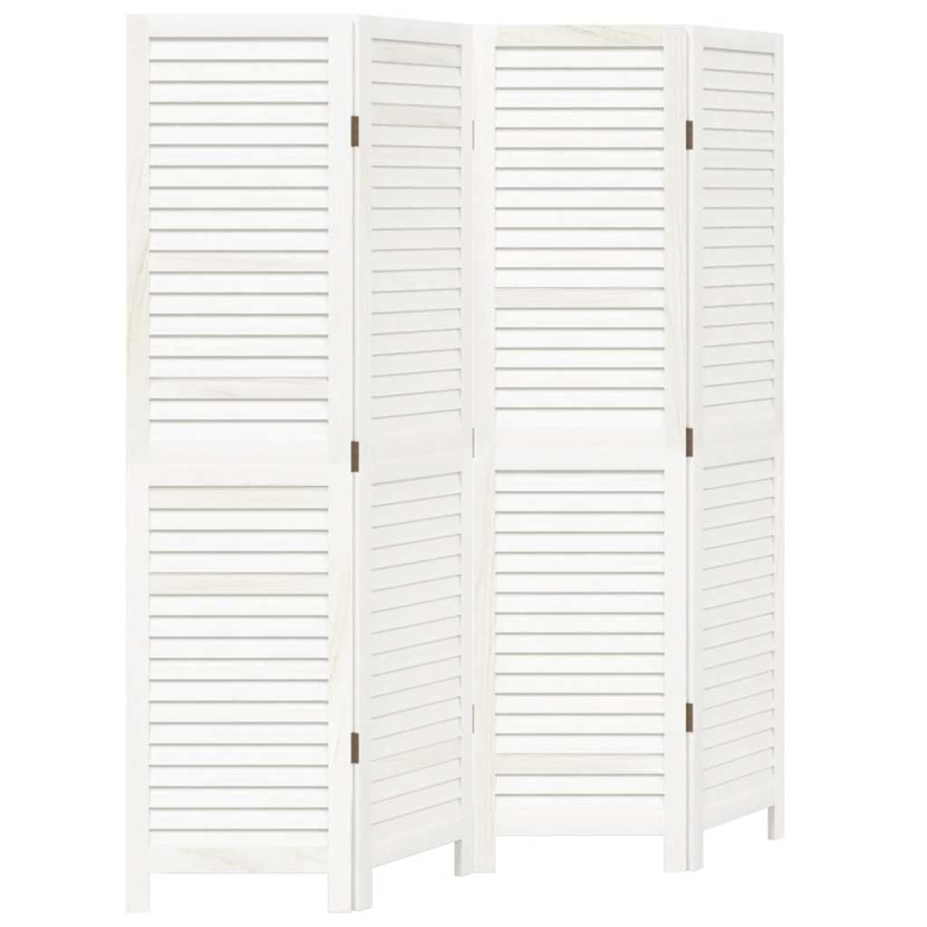 Paravent blanc en bois de paulownia 140x160cm pliable pour salon