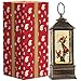 10'' Lighted Cardinal Music Snow Globe Water Lantern with Swirling Glitter Decoration for Christmas Home, Living Room, Battery Operated or USB Powered