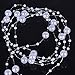 Produktbild (65 Meter) 50 Strang Perlengirlande Perlenband Perlenkette Deko Weiß Tischdeko Hochzeit Dekoration Perlen Girlande für Braut Haarschmuck Brautstrauß Weihnachten DIY Handwerk (1,3M lang/Strang)