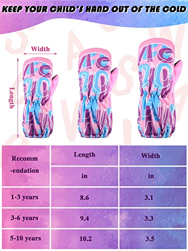 3 Pairs Kids Thicken Snow Mitten Winter Gloves Waterproof Warm Ski Mitten Toddler Boys Girls3