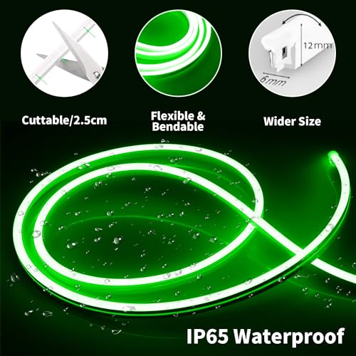 iNextStation Green LED Strip Lights, 5M St. Patrick's Day Neon Rope Light with Plug - Image 3