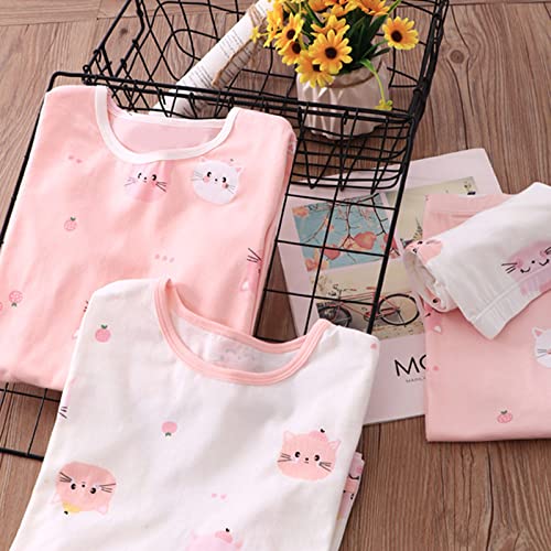 Girls Cute Cotton 𝐏ajamas Long Sleeve 𝐏a𝐣ama Set Snu𝐠 Fit 𝐒leepwear for Kids Toddler Cartoon 𝗟oungewear Outfits2