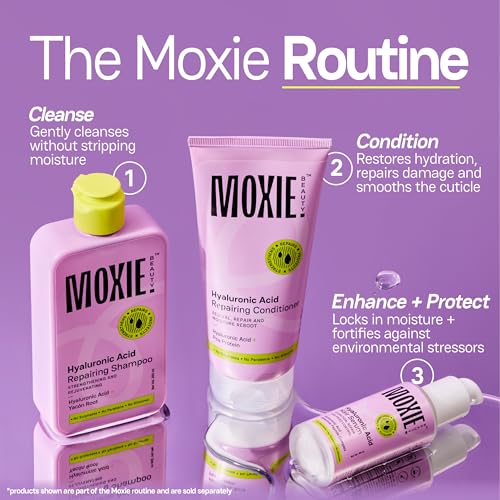 Image of Moxie Beauty Hyaluronic Acid Hair Serum | Deep Hydration & Frizz Control | Lightweight & Non-Greasy | Smooth, Silky & Healthy Hair | 50ml