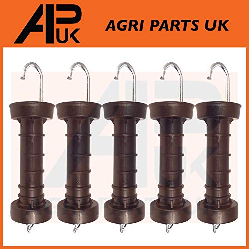5 x Heavy Duty Electric Fence Arch Hook Gate Handle + Spring Inside Insulator