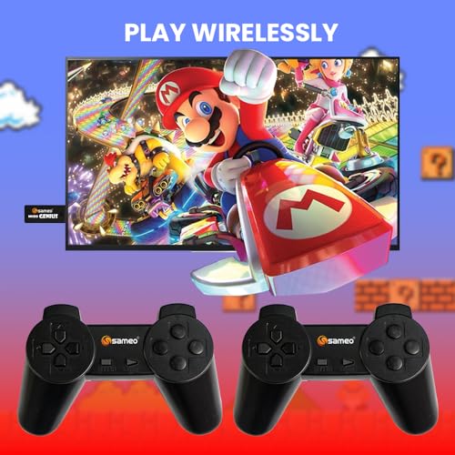 Image of Sameo Micro Genius 8 Bit HDMI Gaming Console for Kids with 800 Built in 1 Classic HD Games Toy Birthday Gift for Boys Girls - Black