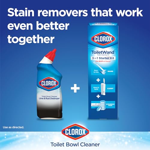Image of Clorox Toilet Bowl Cleaner Lime & Rust Destroyer - 24 Ounces, Pack of 12 (Package May Vary)
