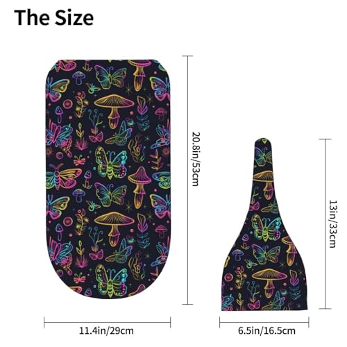 Image of Neon Night Butterflies Mushroom Newborn Swaddle Blankets Hat Sets Soft Baby Receiving Blanket Swaddle Sack for Baby Shower Infant Boy Girl Gift