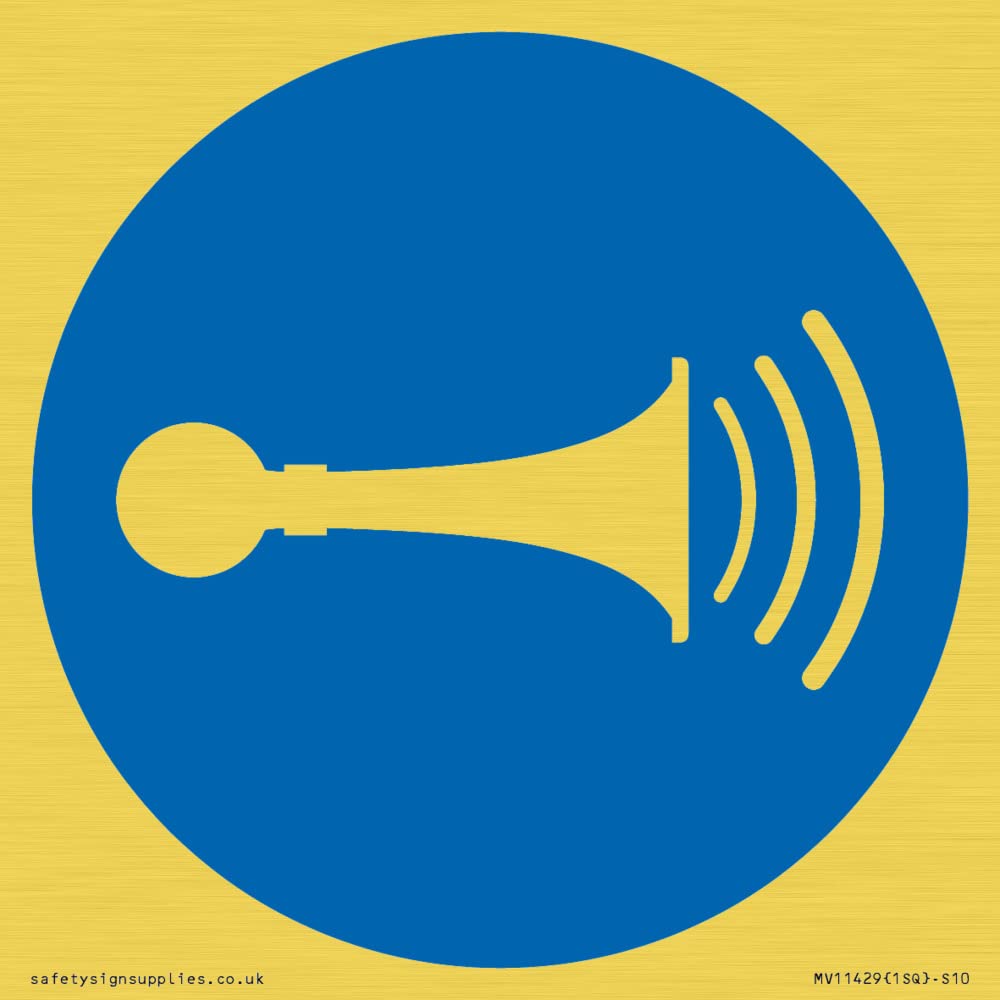 Mandatory: Sound horn Sign - 100x100mm - S10