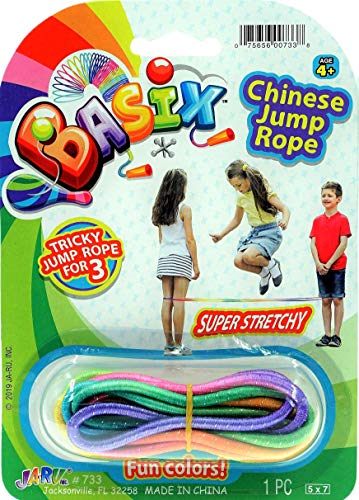 2CHILL Chinese Jump Rope (1 Pack) Elastic Skipping Rope Game for Kids & Adults | Colorful Stretchy Jump Rope for Kids Girls and Boys. Party Favor. Physical Education Equipment 733-1A