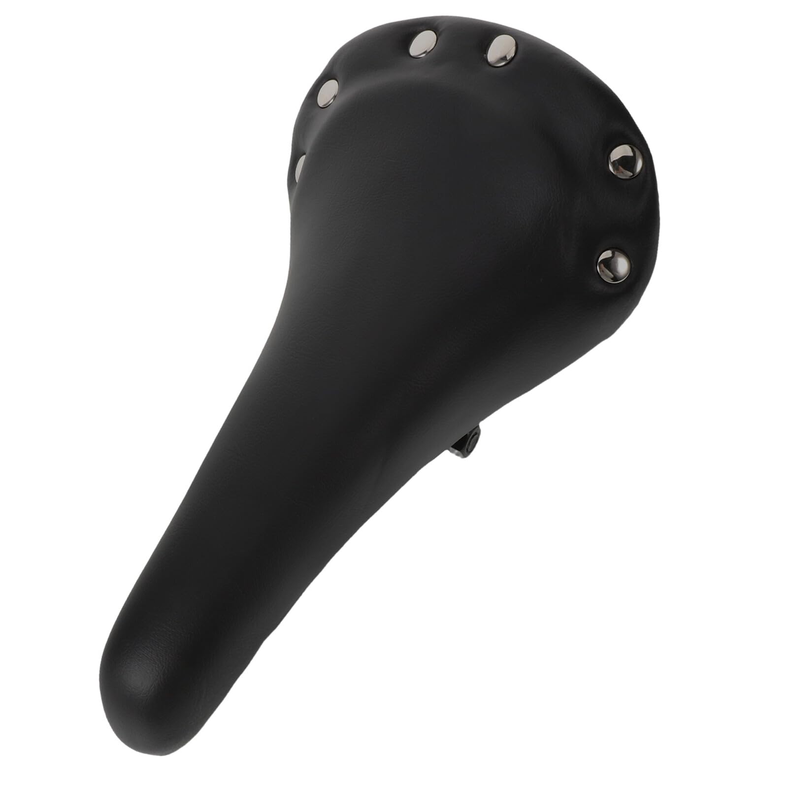 PRETYZOOM Vintage Bicycle Riveted Seat Black – Comfortable Mountain Bike Saddle Replacement with Soft Cushion for Adult Road, E-Bike, Racing Bikes