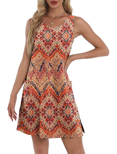 Image of BKRIVE Coverup Summer Dresses for Women 2026 Eyelet Casual Loose Sleeveless Sundresses Tank Dresses with Pockets