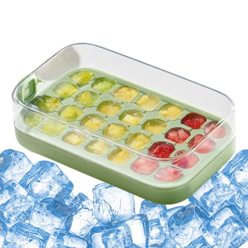 Contenedores de hielo con tapa, bandejas de hielo de silicona con tapa - Accesorios de cocina antiadherentes para café cerveza y vasos