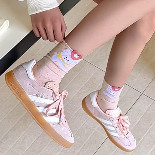 Image of Women's Cute Crew Socks, Casual Athletic Cotton Bowknot Cherry Calf Novelty Socks for Women