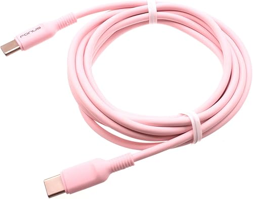 Miniatura 2 de Cable de carga rápida USB-C a PD de 10 pies de largo color rosa compatible con Motorola Moto G Play (2021), Power (2020), (2021), (2022), Pure,