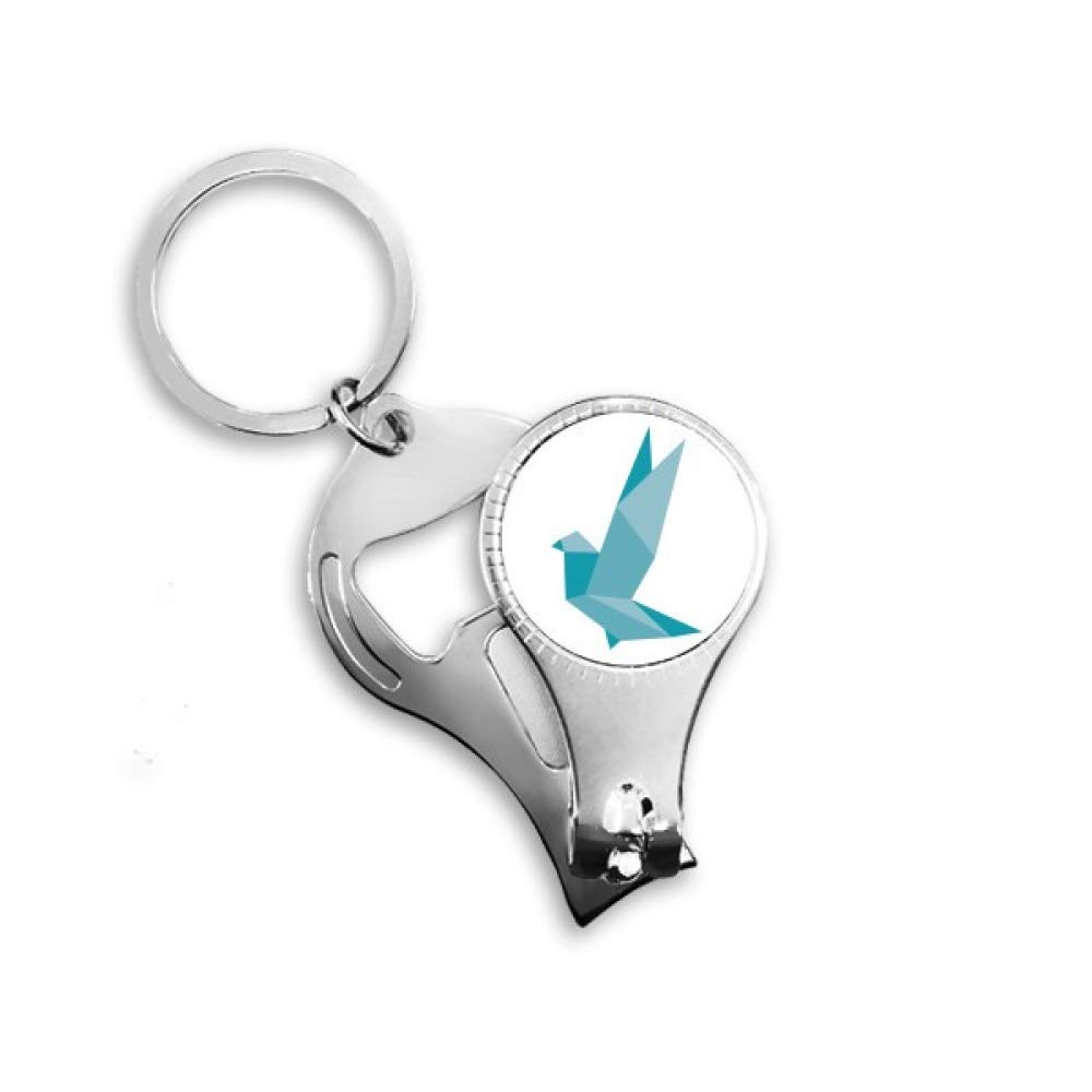 Porte-clés pigeon Origami Grenn en métal géométrique