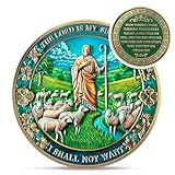 The Lord is My Shepherd Christian Challenge Coin - Psalm 23:4 Religious Jesus Token - Inspirational God Pocket Bible Verses Chip for Study - Good Luck Commemorative Gifts for Men Women Kids Coworker