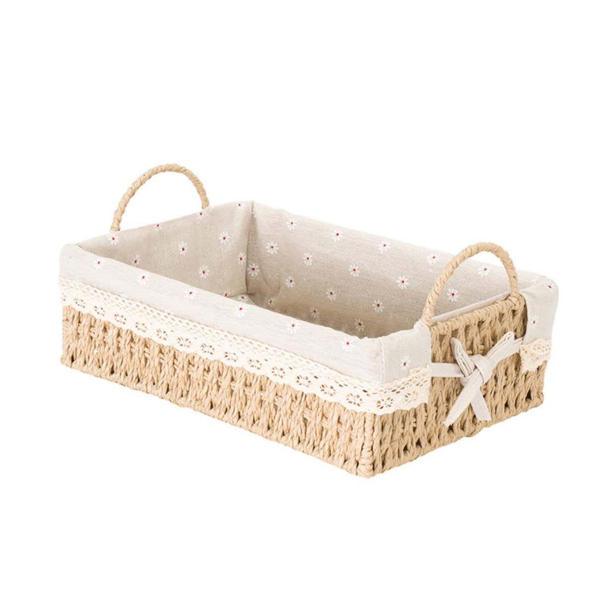 Cestino Portaoggetti In Rattan Bianco - Decorazione Per Casa, Bomboniere, Fiori O Trucco - Foto 10