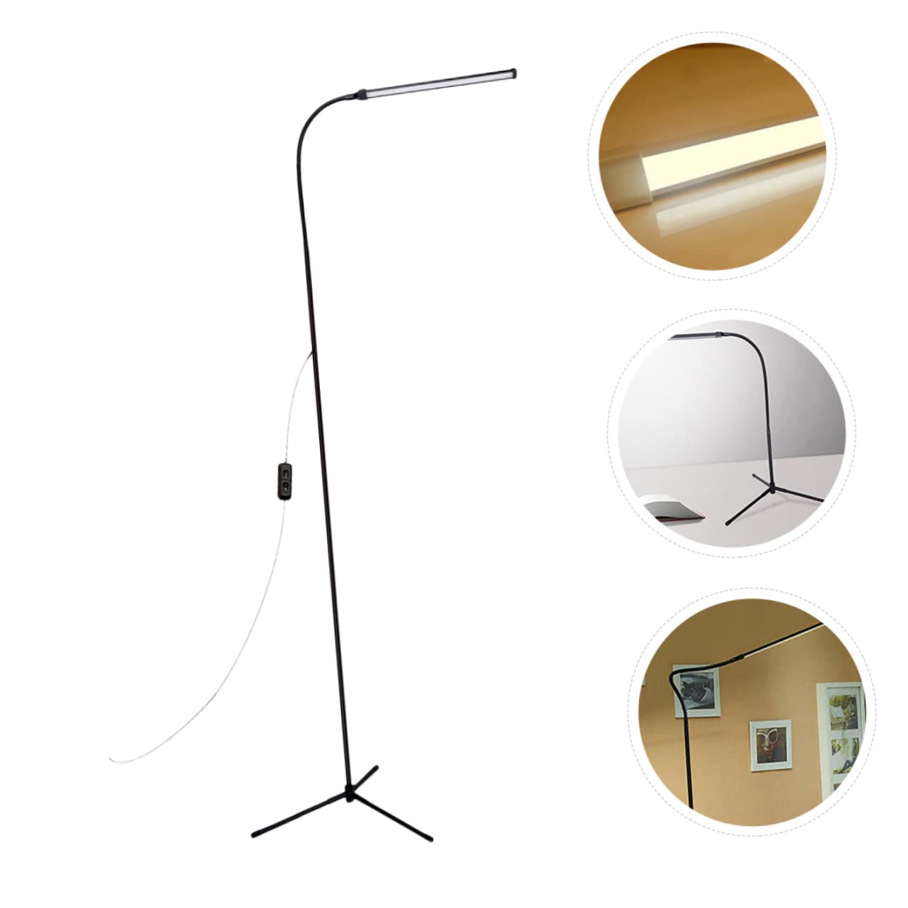 SHINEOFI Lampada LED Dimmerabile da Lettura con Collo D’oca Flessibile, Morsetto, Alimentazione Usb, Luce Antiriflesso per Camera da Letto e Ufficio