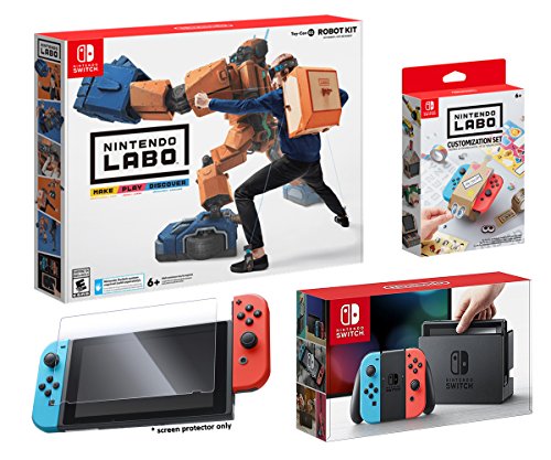 Amazon Com Nintendo Switch And Labo Robot Kit Starter Bundle 4items Nintendo Labo Robot Kit Official Nintendo Labo Customization Set Screen Protector And Nintendo Switch 32gb Console Neon Red Neon Blue Jo