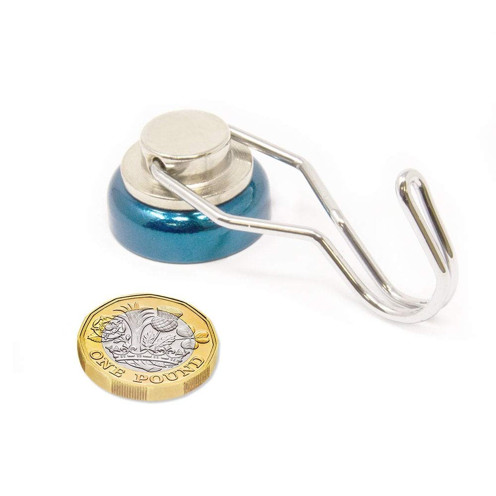 FIRST4MAGNETS Blue Swivel Hook for Holding Rope Wires and Clothing - 25mm Dia - Pack of 1, 25mm Diameter - Image 3