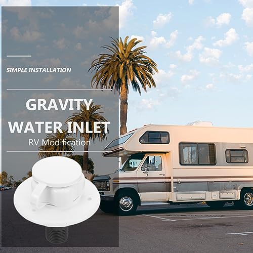 Image of Milisten Rv Water Fill Inlet with Check Valve 2.95In Gravity Water Inlet Connection for Camper Motorhome Trailer Freshwater Tank Filling Rv Replacement