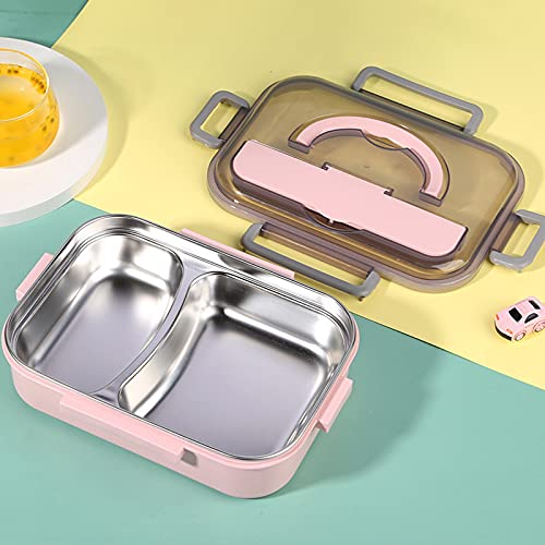 GBSELL Bento Box for Kids, Student Bento Box Adult Lunch Box, High Grade Stainless Steel Liner, Thermal Insulation Bento Boxes, Lunch Food Containers for Kids (06-Pink Bento Box)