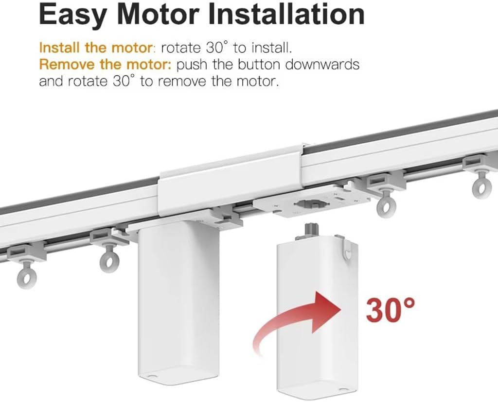 Dual Motor WiFi Smart Curtain Track System, Ripple Fold Electric Drapery Rods, Independent Left Right Control Day Night Curtains, Compatible with Alexa & Google Home (2 meters (78.7 inches))