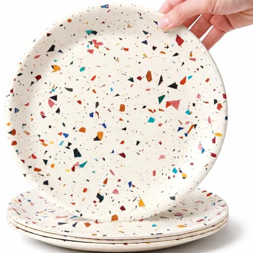 Bamboo Plates for Kids - 4-Pack Toddler Dinnerware