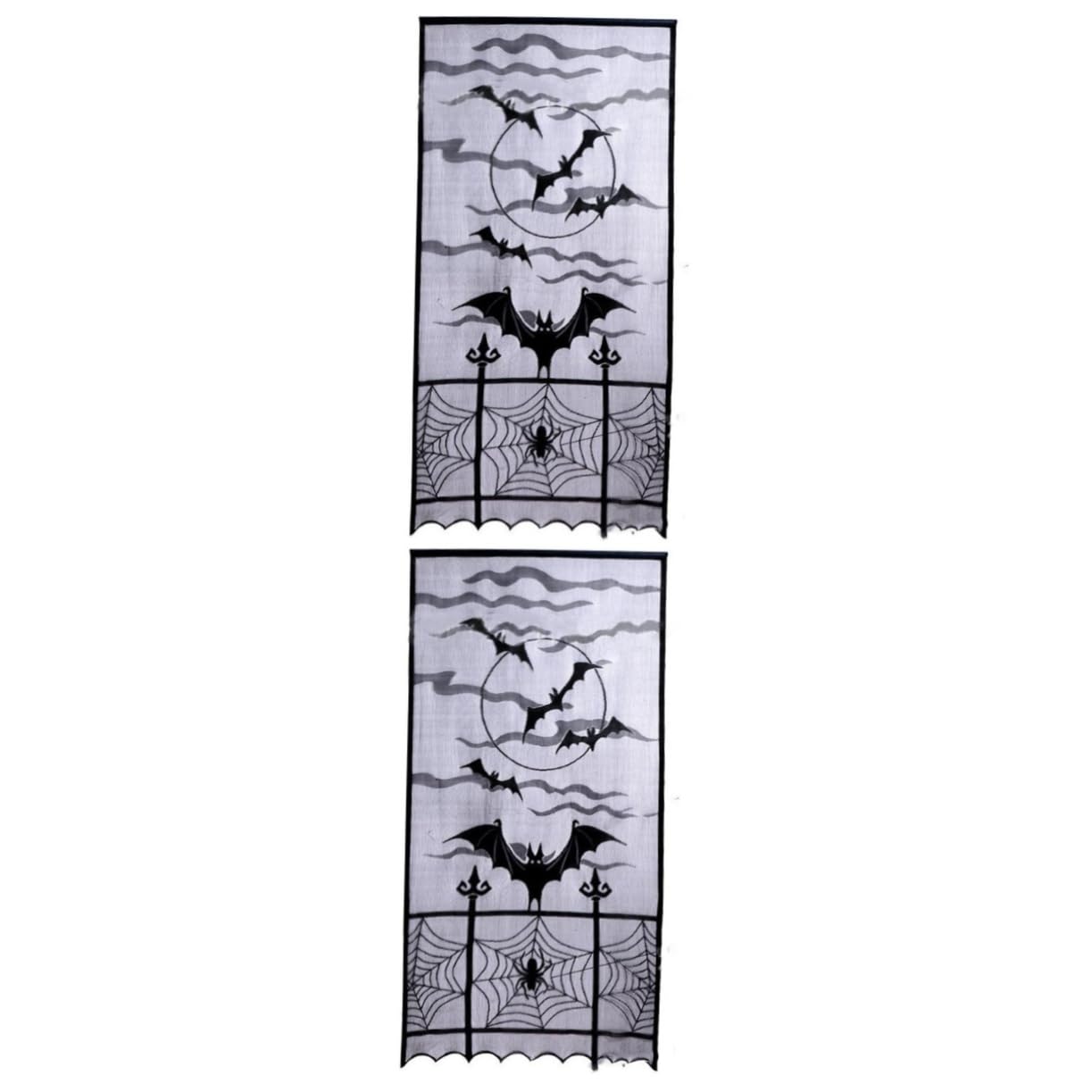 IMIKEYA 4 Pièces Rideau De La Fenêtre Décorations De d'halloween Rideau à Franges Rideaux Transparents Noirs Rideaux en Toile D'araignée Décoration De Fête d'halloween Portière