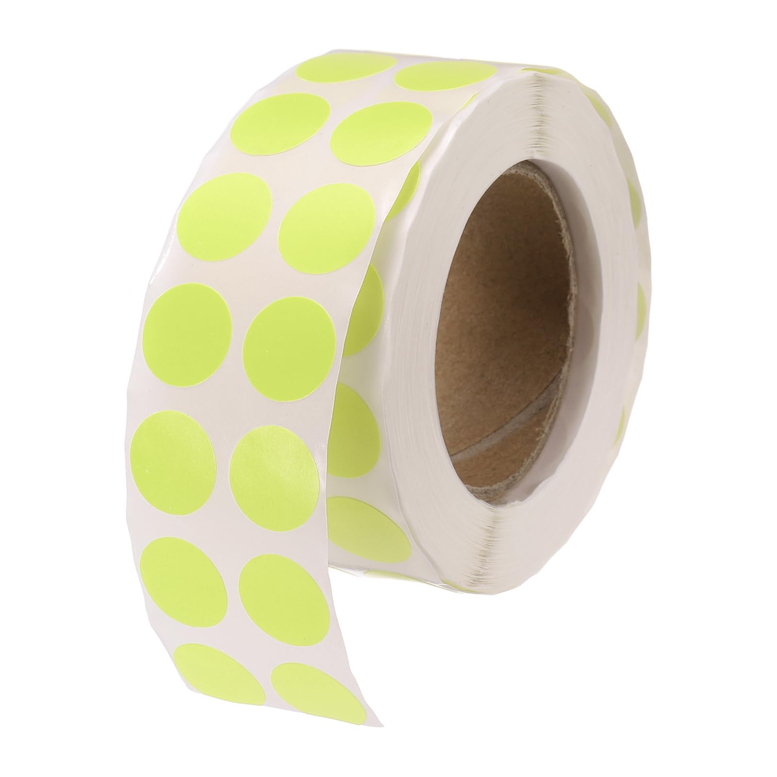 PATIKIL 2000 Pcs Colored Dots Stickers, 13mm Adhesive Round Color Coding Labels Sticky Polka Circle Price Sticker for Classroom Office Paper, Fluorescent Yellow (2000 Pcs Per Roll, 1 Roll)
