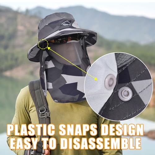 Image of Sun Hats for Men Women Fishing Hat UPF 50+ Breathable Wide Brim Summer UV Protection Hat