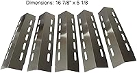 Vista 2 de SC0500701 (5-Pack) SA3041 (5-Pack) 16 7/8" Stainless Steel Heat Plate & Stainless Steel Burner Replacement for Ducane 5 Burner