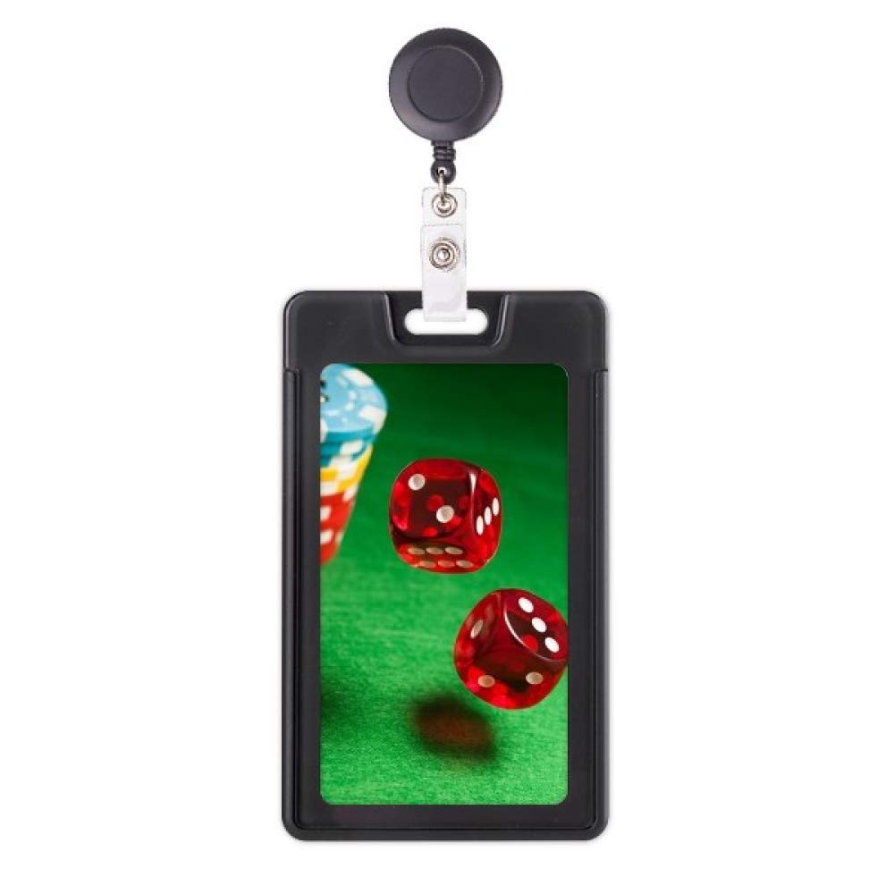 Étui rétractable pour badge photo Vert Dice Chips protège-carte - 5