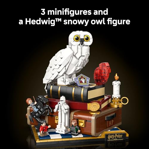Image of LEGO Harry Potter Sorcerer's Stone - Collectors' Edition Building Set for Adults - DIY Craft Kit for Women & Men, Ages 18+ - Buildable Hedwig & 3 Minifigures - Gift Idea for Birthdays - 76466