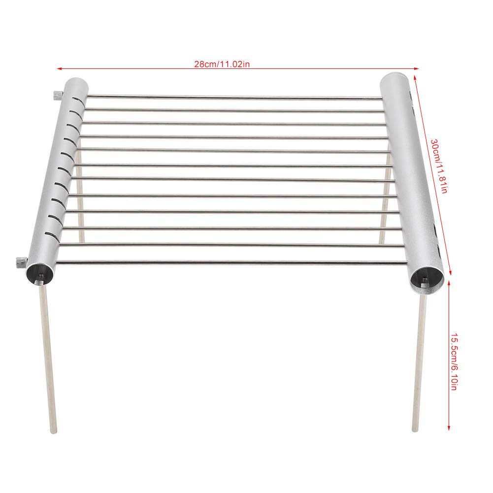 lyrlody Parrilla para Acampar, Parrilla de Barbacoa Plegable de Acero Inoxidable