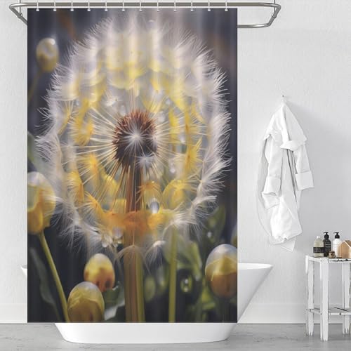 Rideau de douche pissenlit 122x183 imperméable pour salle de bain - 2