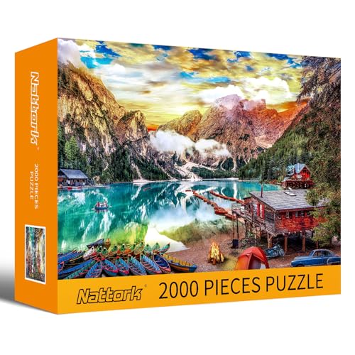 Image of Jigsaw Puzzles 2000 Pieces for Adults, Families Lakeside View Pieces Fit Together Perfectly