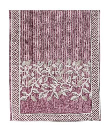 Image of Nendle Superior Velvet Floral Sofa Mat 6 Seater Set Cover Durable Protector for Living Room Sofa Set 3+3, Suitable for L Shape, Sectional and U Shape Sofa (Pink, Pack of 2)