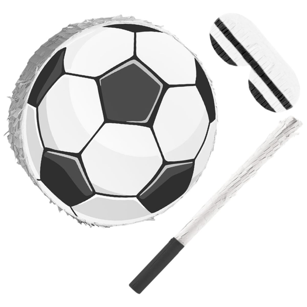 Toddmomy Piñata de Fútbol con Diseño Colorido y Festivo para Fiesta de Cumpleaños Infantil Fácil de Colgar y Uso Incluye Palo y Venda Ojos