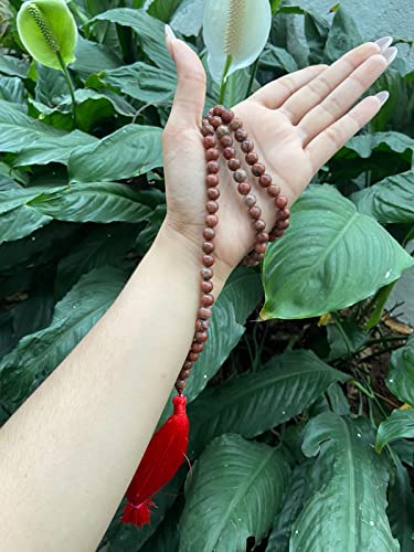 Image of Red Jasper Mala Natural Crystal Gemstone 8mm 108 Beads Jap Mala for Meditation, Pooja, Chanting, Wearing (8mm, Red Jasper)