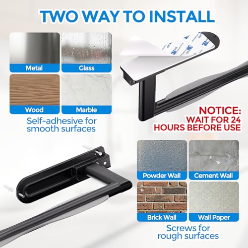 Image of zaa Paper Towel Holder Under Cabinet - Self Adhesive or Drilling Paper Towel Holder Wall Mount, One Hand Tear Black Towel Holder for Kitchen Organization, Bathroom, Sink, Pantry, Fridge, RV