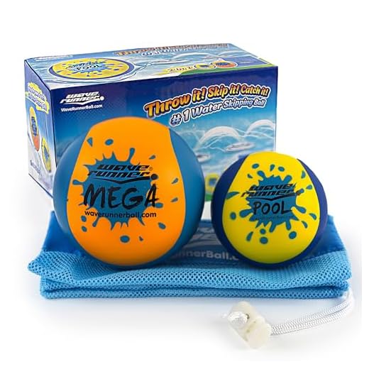 Wave Runner Skipping Speed Duo Set Water Skipping Bouncing Balls Mega Ball & Pool Ball- Two Water Balls for Price of One (Single)