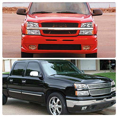 Image of DWVO Headlights Assembly Compatible with 2003-2006 Chevy Silverado Chrome