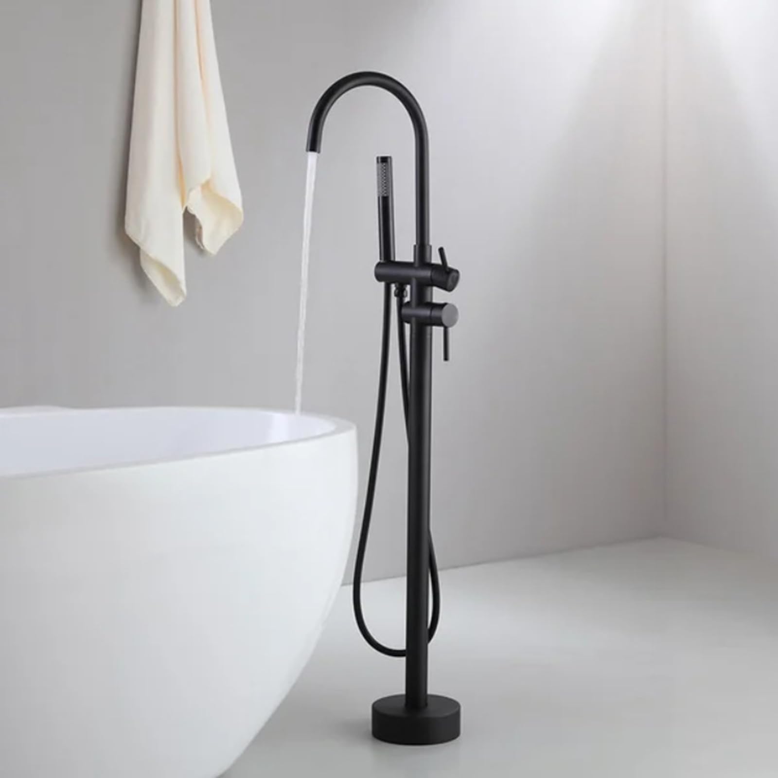Robinet de baignoire sur pied en laiton massif pour salle de bain moderne